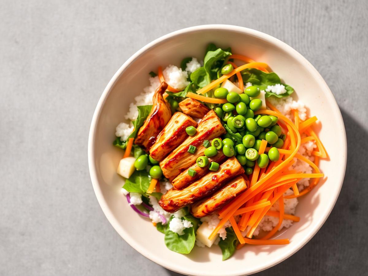 Teriyaki chicken poke bowl